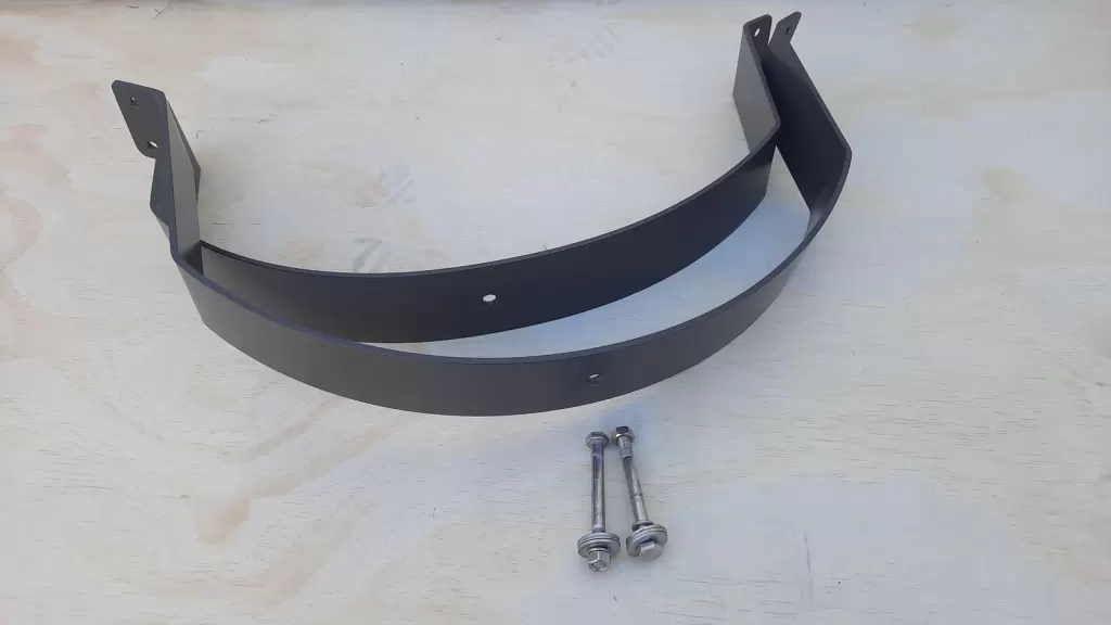 Pair of powder-coated aluminium kayak cradles