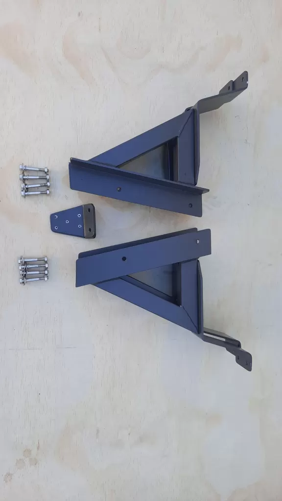 Removable aluminium kayak stacker brackets for an A-frame
