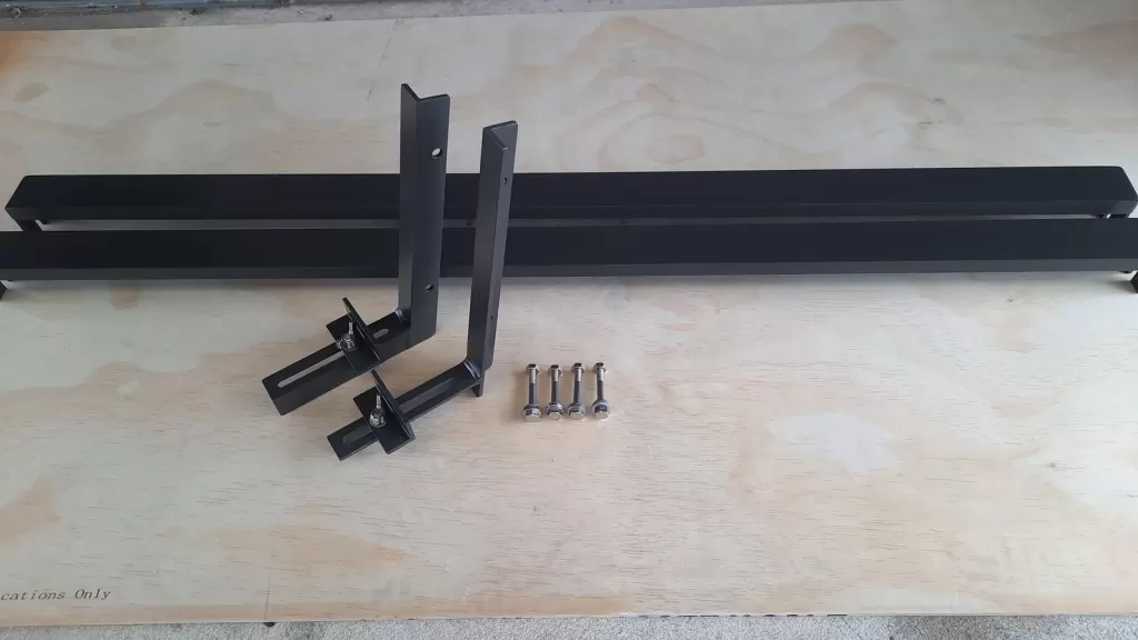 Aluminium sheet transport kit with brackets for an A-frame